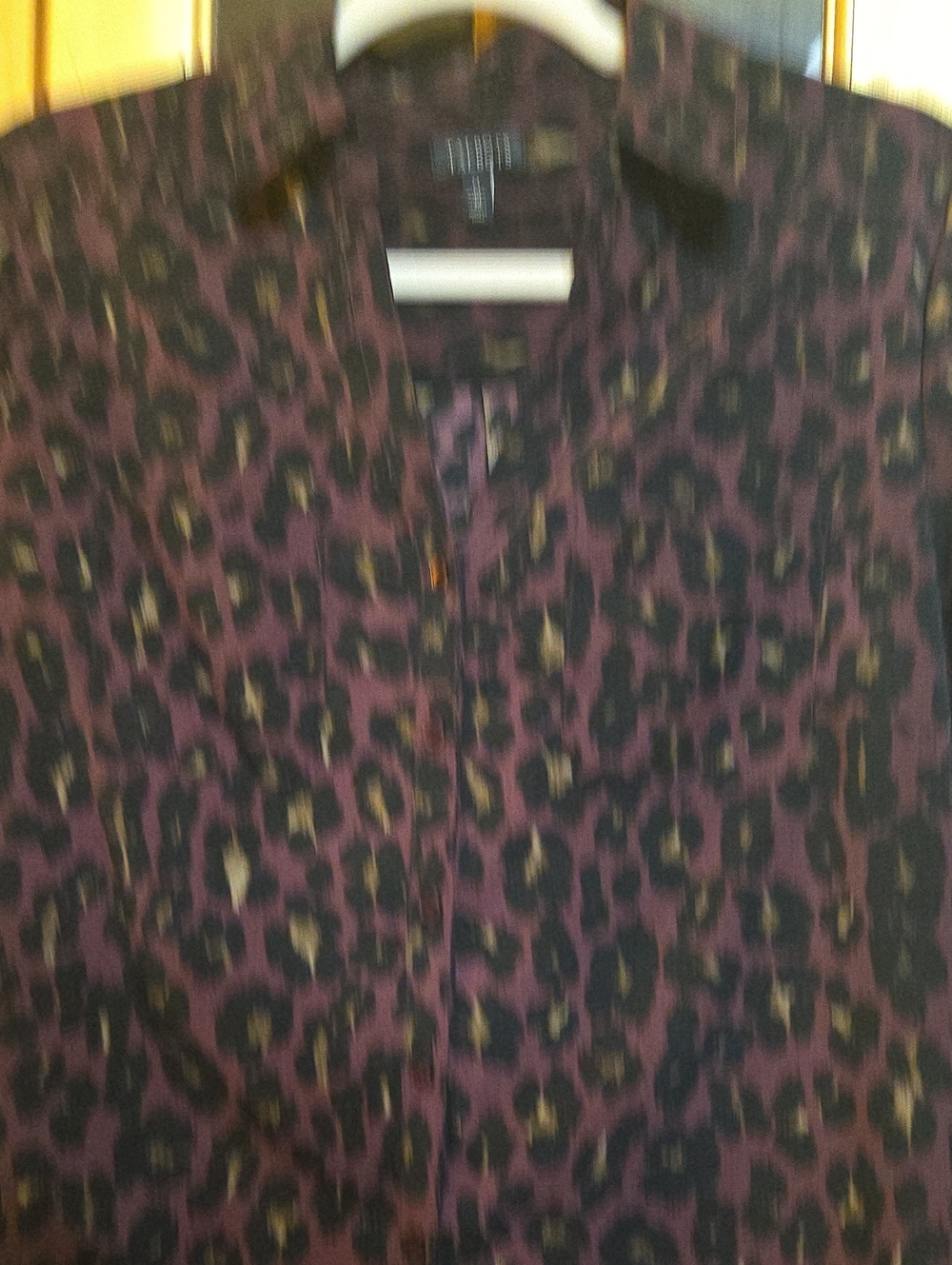 Talbots Purple Leopard Print Button-Down Shirt